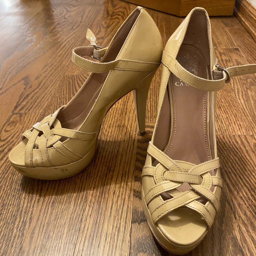 Vince Camuto Patent Nude Heels